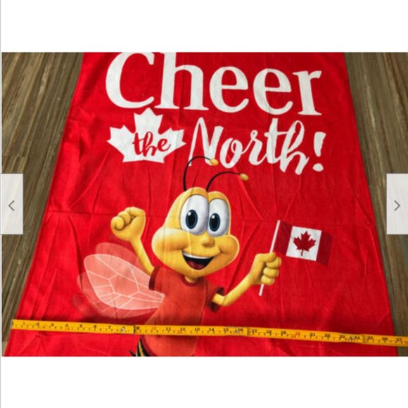 Honey Nut Cheerios CANADA Maple Leaf General Mills Microfiber Cloth Towel 28x59" - Picture 2 of 5
